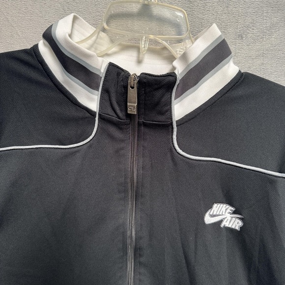 Nike Air Track Jacket Mens 3XL Black Full Zip Striped Rib Collar Cuffs Piping - Picture 2 of 12